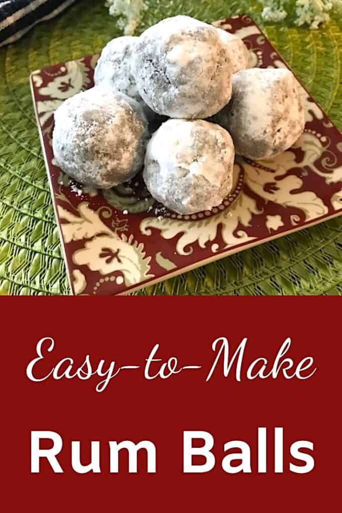 Easy-to-make rum balls on a plate