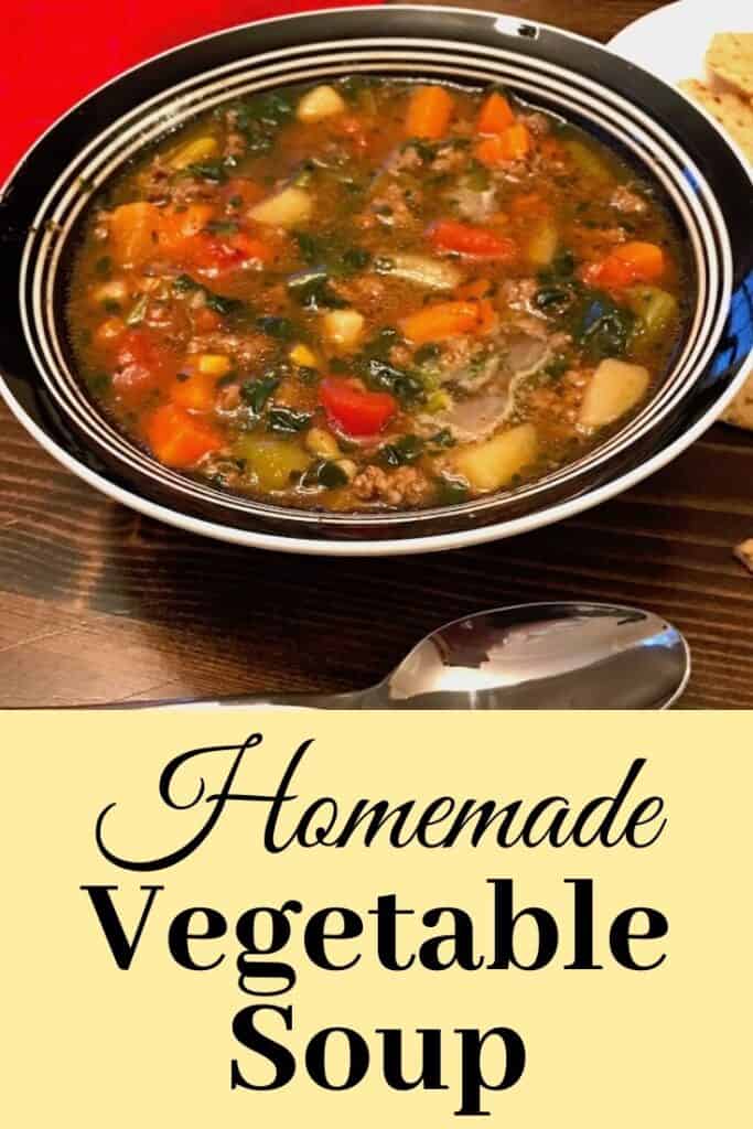 Bowl of homemade vegetable soup 