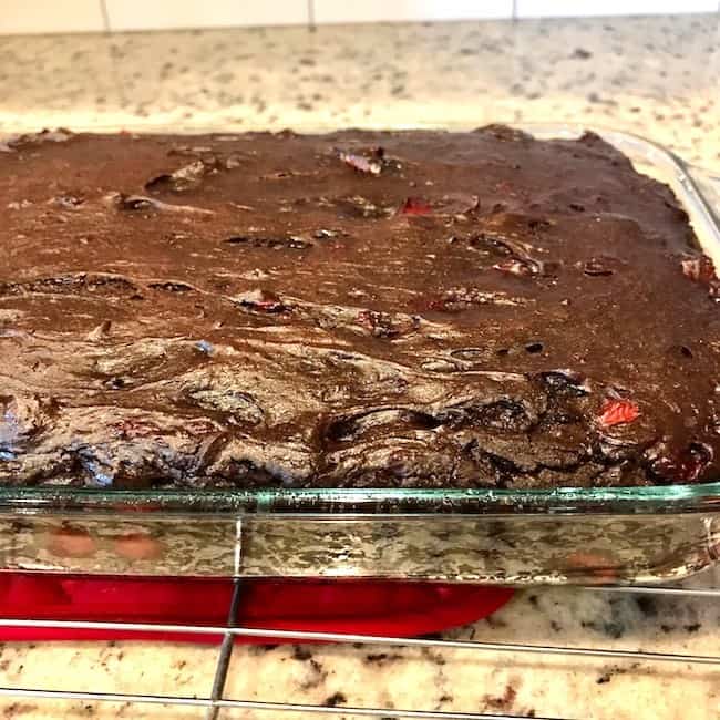 Baked cake cooling on the counter