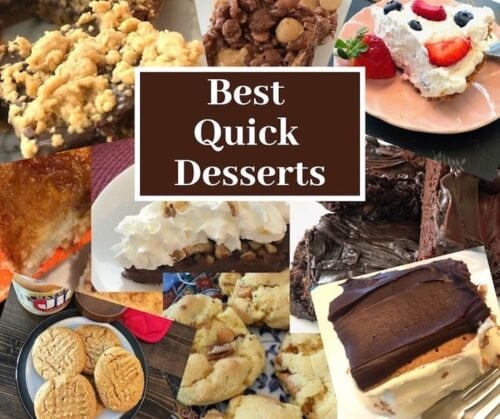 variety of quick and easy desserts, including pies, cookies, and dessert bars