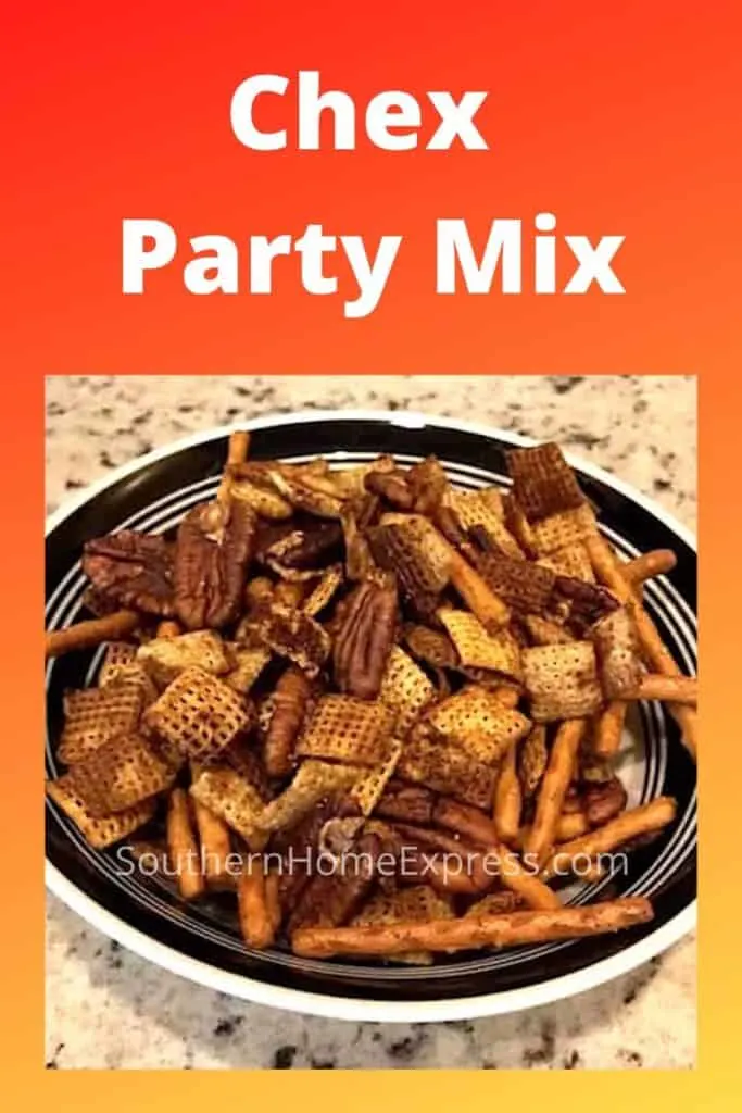 Bowl of Chex party mix