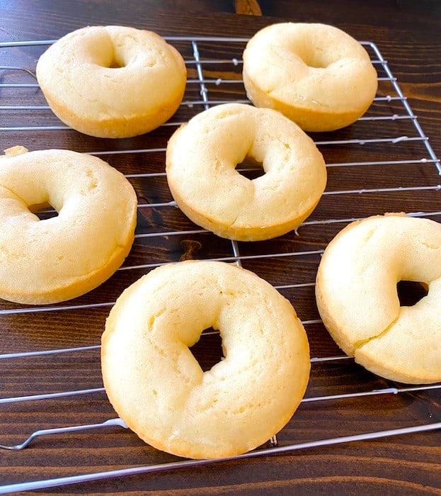 Donuts on a baking rack