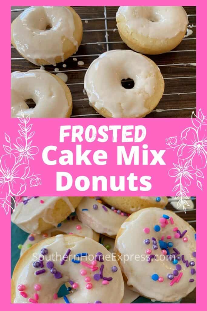 Donuts with frosting and multi-colored sprinkles