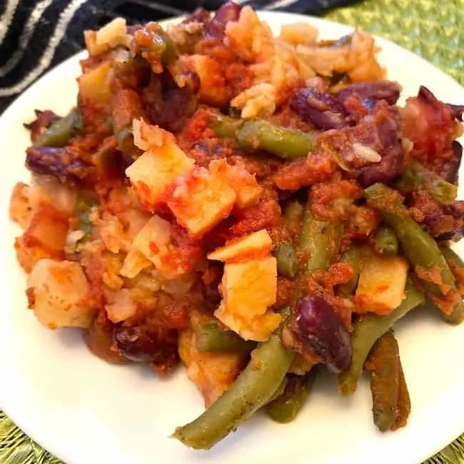 Serving of hamburger casserole