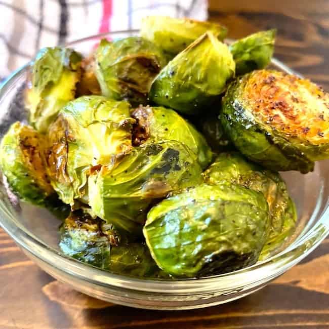 Bowl of roasted Brussels sprouts