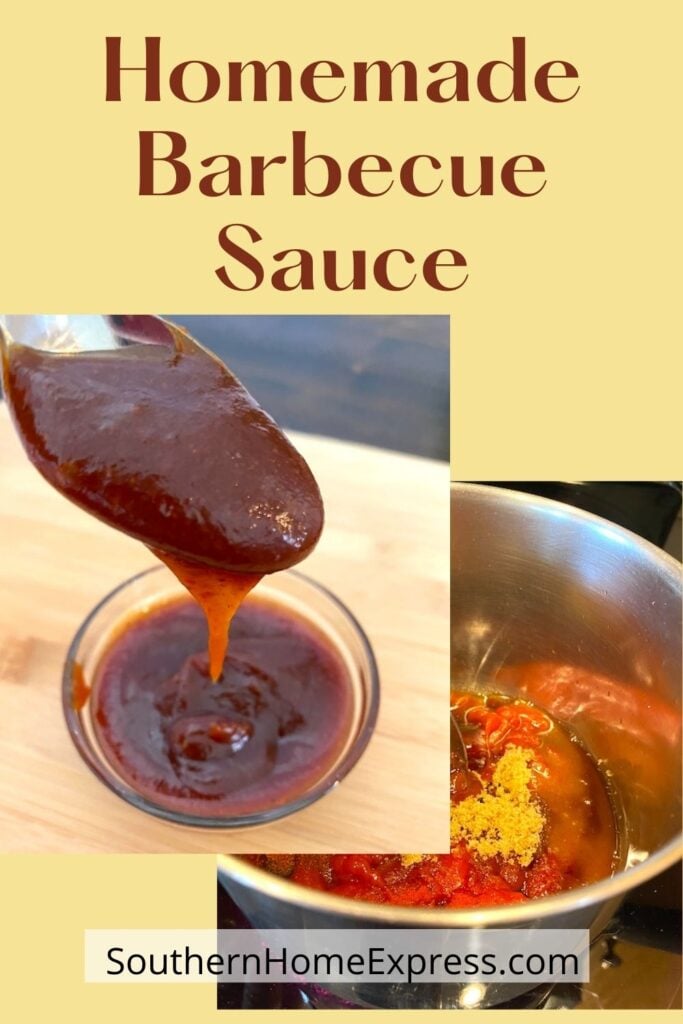 bowl of barbecue sauce next to a pot of barbecue sauce sauce ingredients