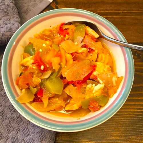 bowl of chicken pepper pot