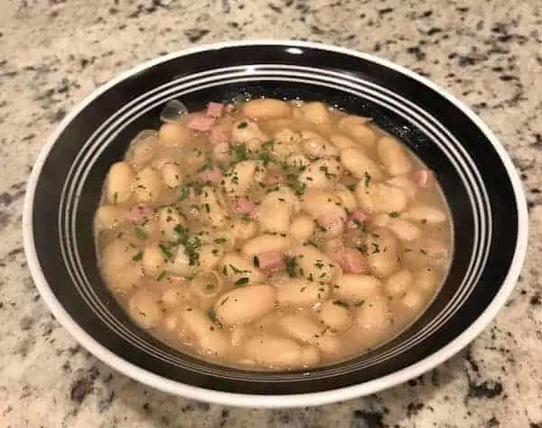 bowl of homemade bean soup