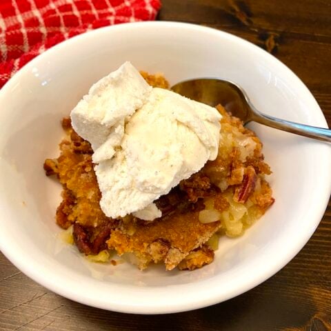 Peach Cobbler Dump Cake - Flavor Mosaic