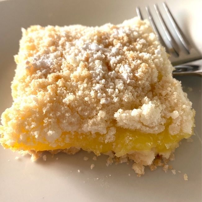 lemon bar on a plate