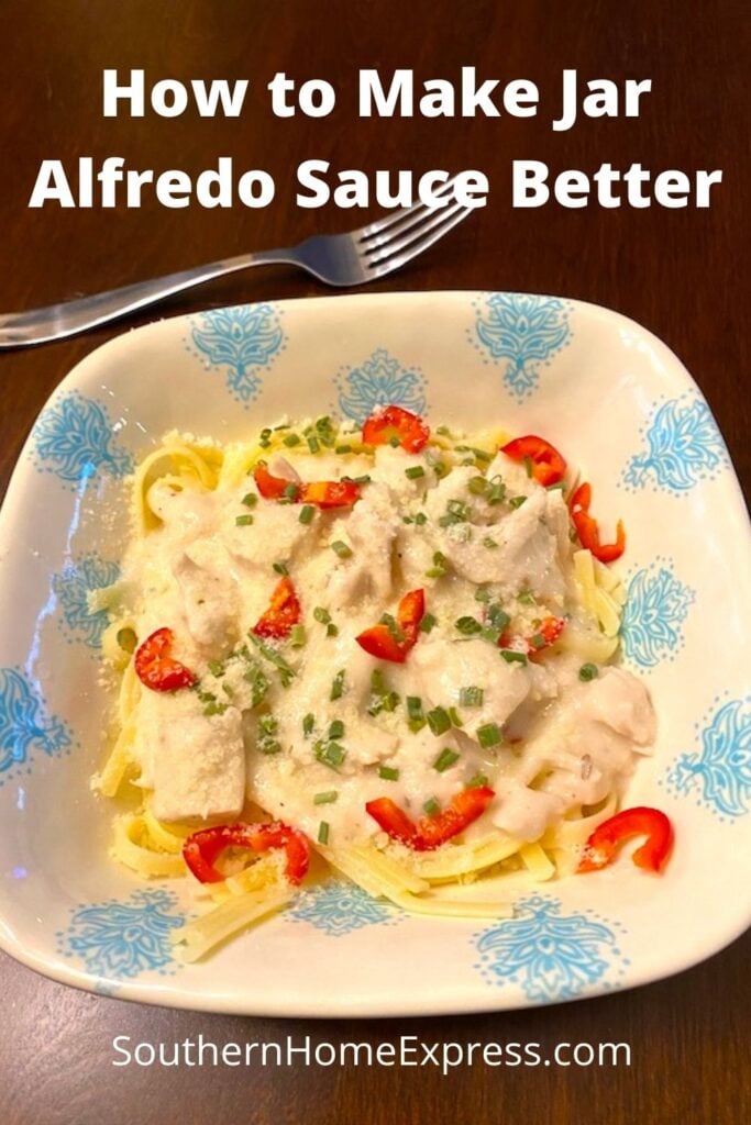 bowl of chicken fettuccini alfredo