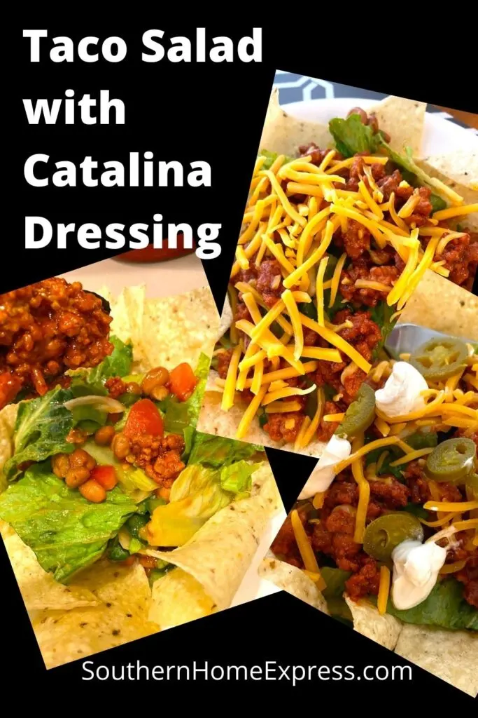 3 stages of a Catalina taco salad