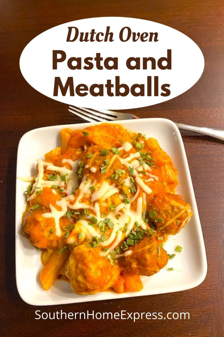 Dutch Oven Pasta and Meatballs Southern Home Express