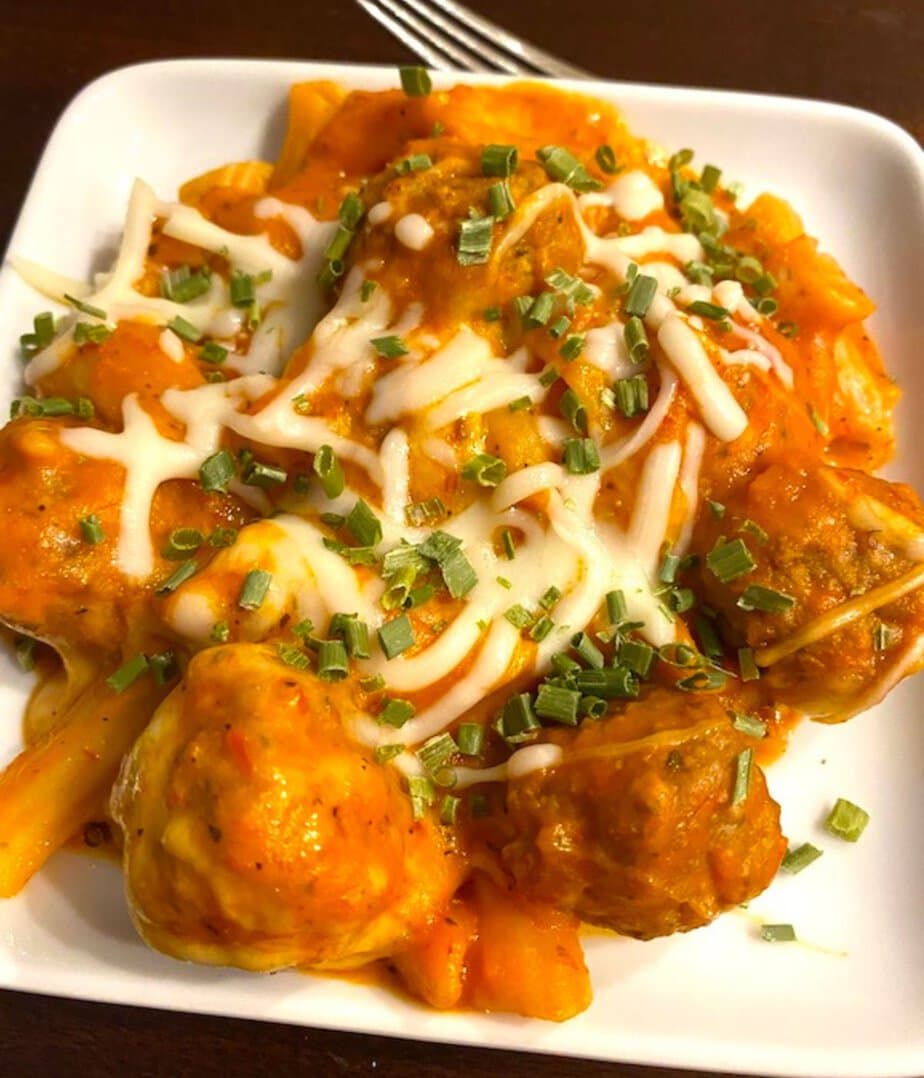 Convenient Dutch Oven Pasta and Meatballs