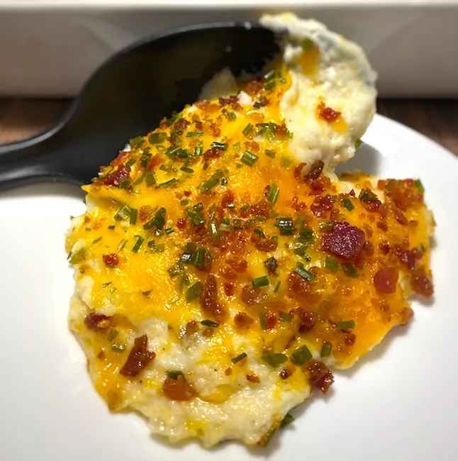 serving of loaded baked potato casserole