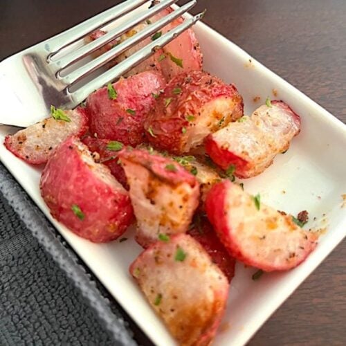 plate of air fried radishes