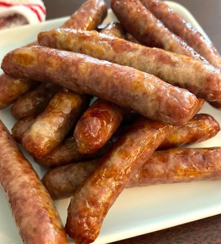 oven-baked sausage on a plate