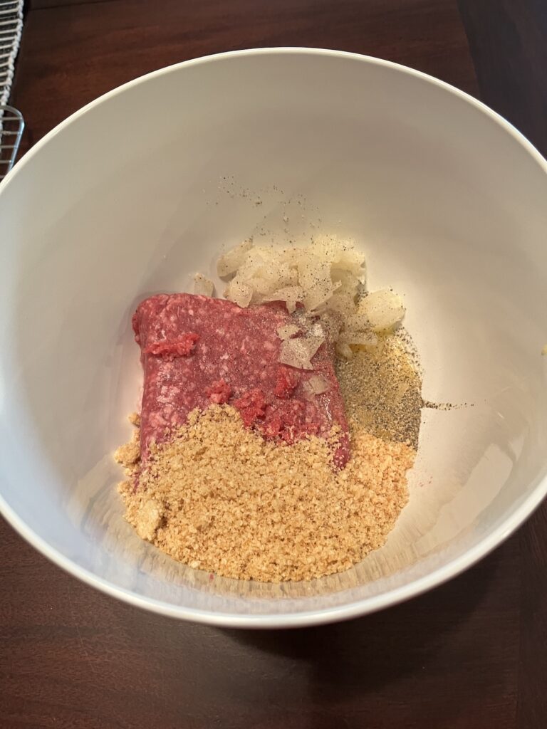 meatloaf ingredients in a bowl