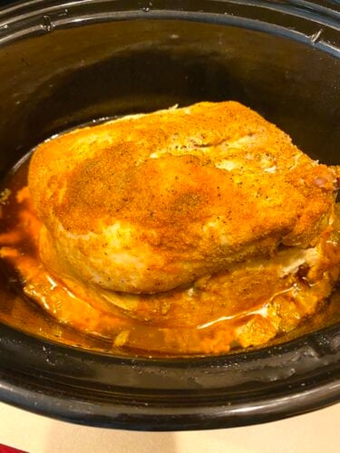 cooked turkey breast in the slow cooker