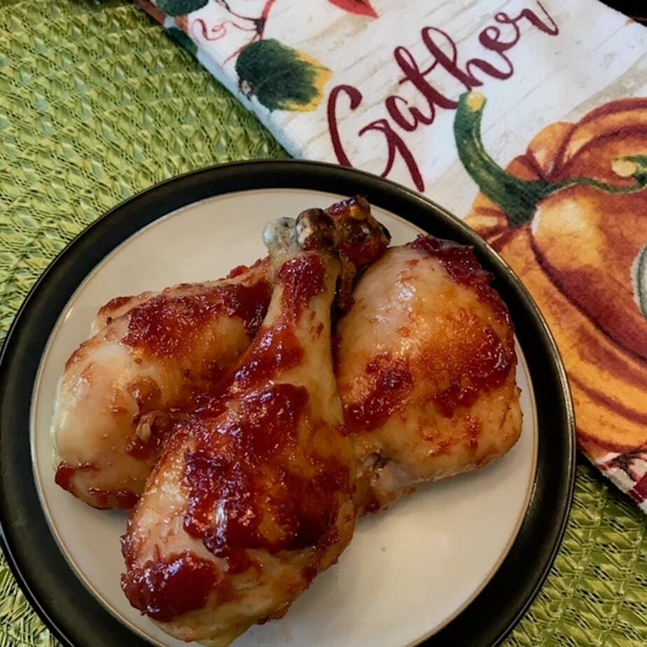 honey glazed chicken legs on a plate