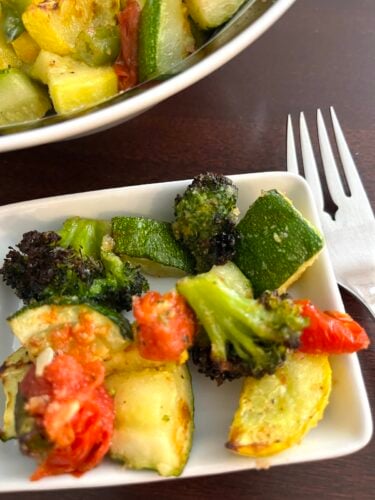 plate of roasted mixed vegetables