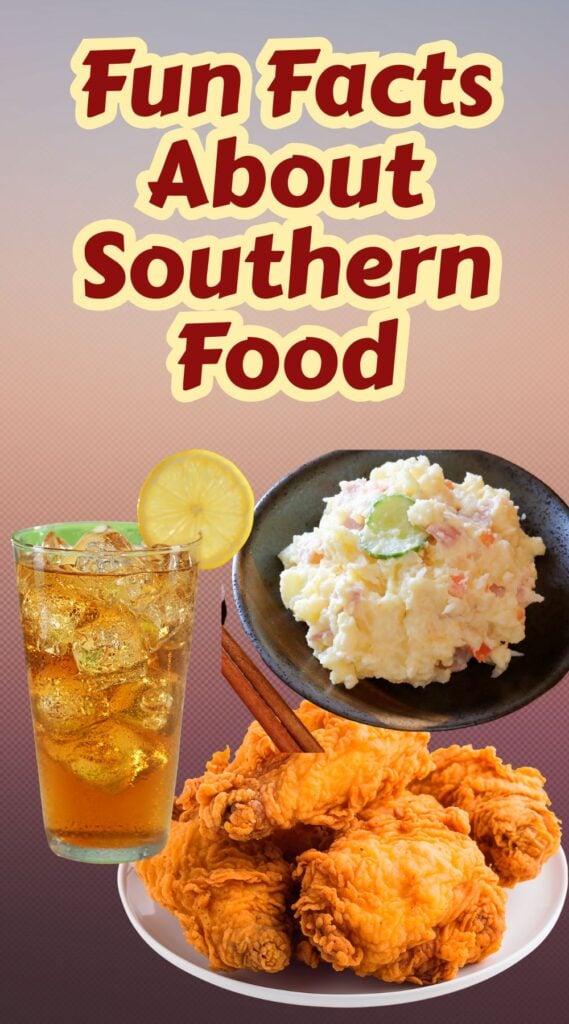 plate of fried chicken, bowl of potato salad, and glass of iced tea