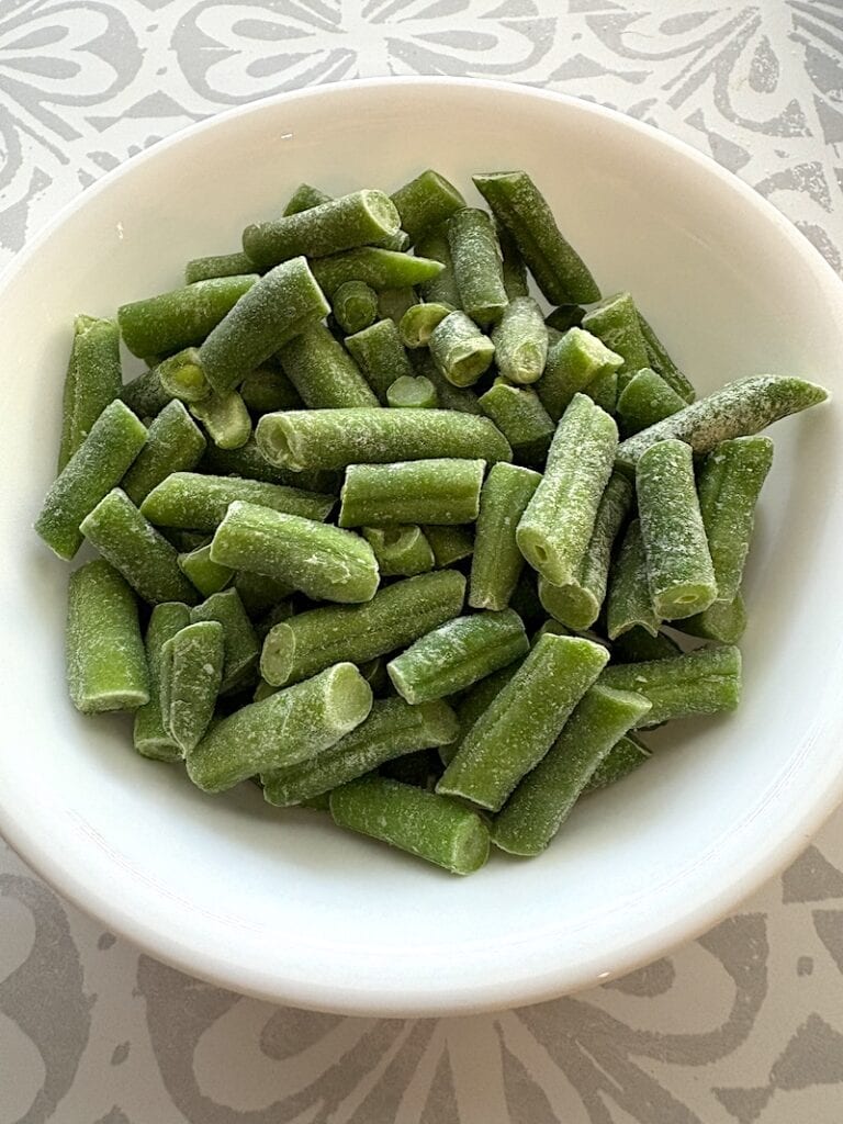 bowl of cut green beans