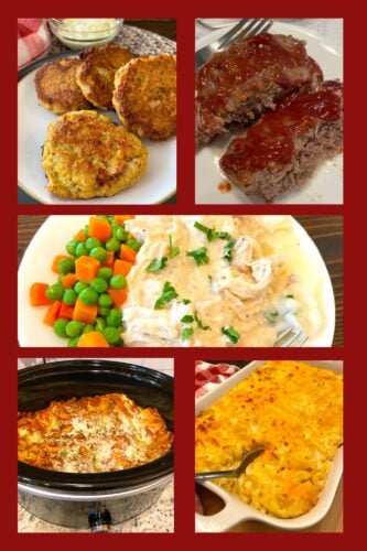 variety of comfort foods