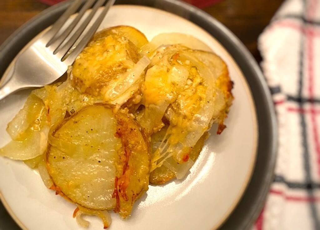 plate of parmesan potato bake