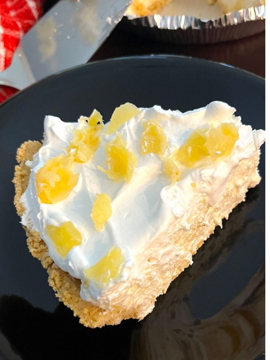 slice of pineapple pie on a plate