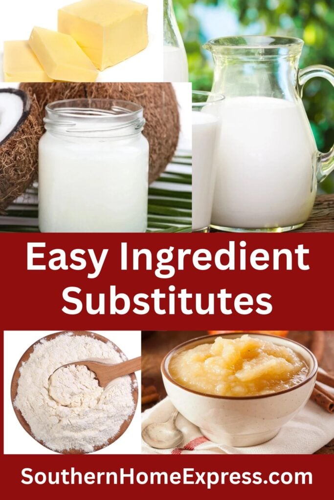 butter, coconut oil, milk, flour, and applesauce